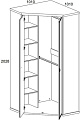 Шкаф распашной Anrex Magellan 2D угловой (сосна винтаж)