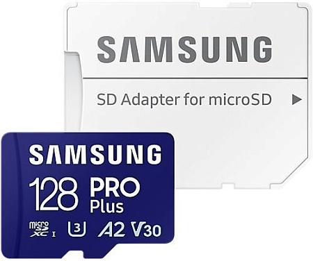 Карта памяти Samsung PRO Plus microSDXC 128GB MB-MD128SA/EU (с адаптером)