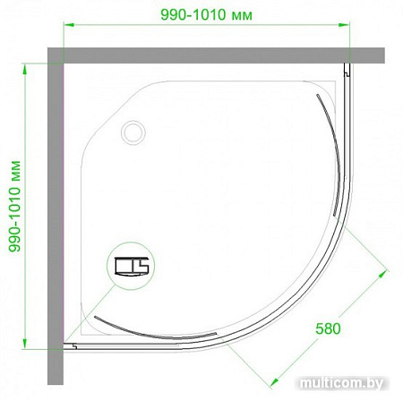 Душевой уголок Royal Bath RB100HKD-C-CH 100x100