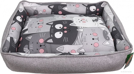 Лежак Кот и Пес Анфиса №2 Л6450МХб-С (серый)