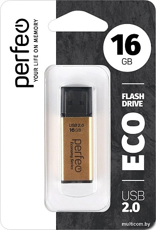 USB Flash Perfeo E03 16GB (золотистый)