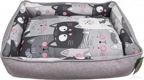 Лежак Кот и Пес Анфиса №2 Л6450МХб-С (серый)