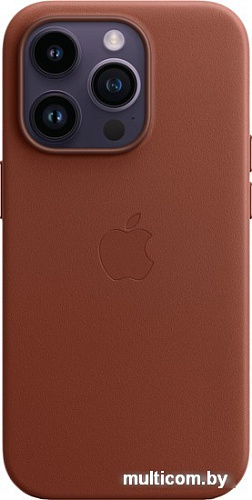 Чехол для телефона Apple MagSafe Leather Case для iPhone 14 Pro (темно-коричневый)