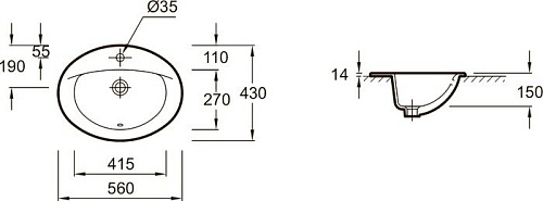 Умывальник Jacob Delafon Patio E4155-00