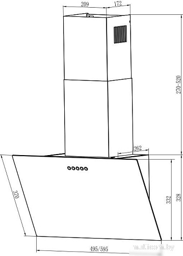 Кухонная вытяжка Weissgauff Sigma 60 PB BL (черный)