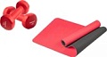 Набор для йоги Sundays Fitness Гантель IR92005 2x1кг + Коврик IR97503 (красный, красный/черный)