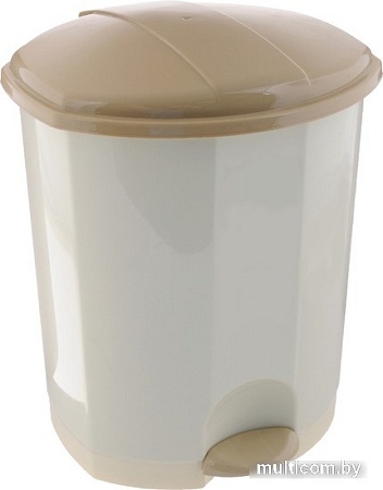 Мусорное ведро Эльфпласт EP031 с педалью (11 л, слоновая кость)