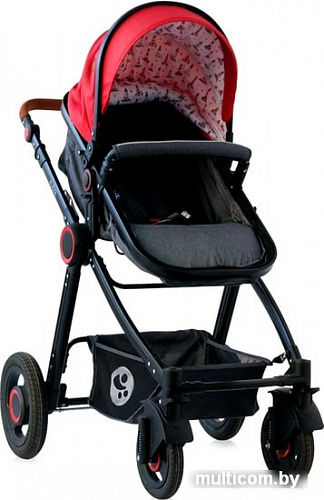 Универсальная коляска Lorelli Alexa 2020 (3 в 1, red&black lighthouse)
