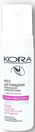 Kora Пенка для умывания Для очищения проблемной и жирной кожи с пребиотиками (160 мл)