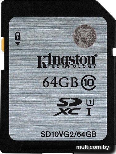 Карта памяти Kingston SDXC (Class 10) 64GB (SD10VG2/64GB)