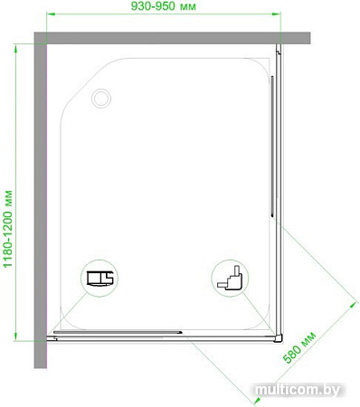 Душевой уголок Royal Bath RB1295HPD-T 95x120