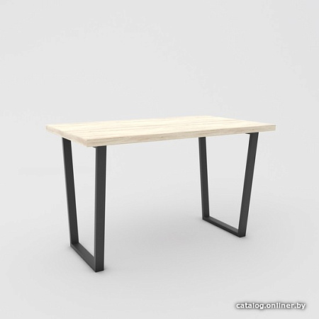 Кухонный стол Hype Mebel Трапеция 125x75 (черный/древесина белая)