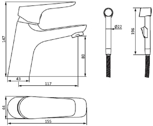 Смеситель RedBlu Origin Bit 770300000