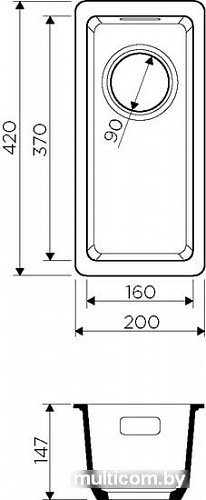 Кухонная мойка Omoikiri Kata 20-U DC