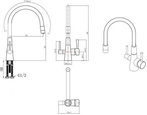 Смеситель Lemark Comfort LM3075C (хром/черный)