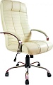 Офисное кресло Деловая обстановка Атлант Хром кожа люкс (бежевый)