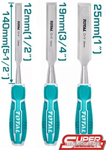 Набор стамесок Total THT41K0302 (3 предмета)