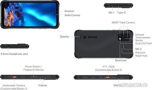 Смартфон Umidigi Bison 2 Pro 8GB/256GB (черный)