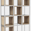 Стеллаж Hype Mebel Грос 105x210 (белый/дуб галифакс натуральный)