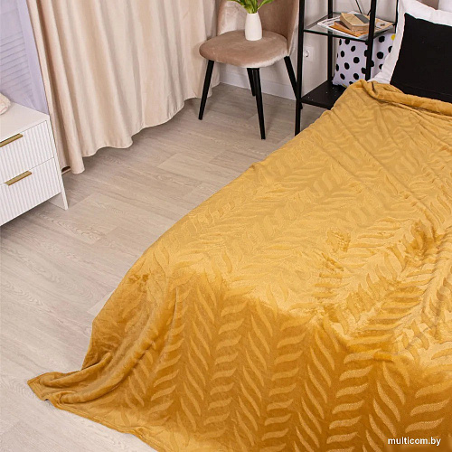 Плед Casa Conforte Fiona 200x220 6155187 (горчичный)