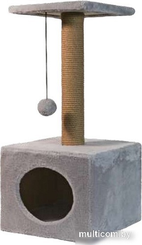 Домик ZooExpress Куб малый с полкой 81113 (мех/джут)