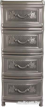 Комод Альтернатива Эконом 4-х секционный (серый) М2443