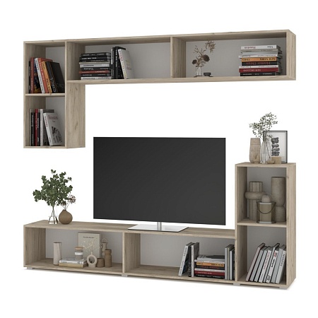 Стенка Modern Тетрис (серый дуб/белый)