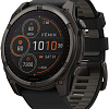 Умные часы Garmin Fenix 8 Solar, Sapphire 51мм (титановый угольно-серый с DLC-покрытием и черным ремешком)