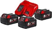 Аккумулятор с зарядным устройством Milwaukee M18 NRG-503 (18В/5 Ah + 12-18В)