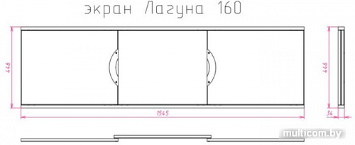 Экран под ванну Onika Лагуна 160