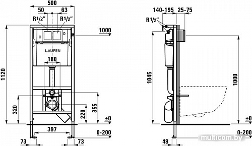 Инсталляция для унитаза Laufen CW1 8946600000001