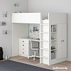 Кровать-чердак Ikea Стува/Фолья 200x90 (4 ящика, 2 дверцы, белый) 792.752.42