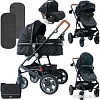Универсальная коляска Lorelli Lora 2020 (3 в 1, black circles)