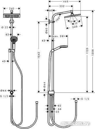 Душевая система Hansgrohe Crometta E240 1jet [27289000]