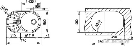 Кухонная мойка TEKA DR 77 1C 1E MTX [40127303]