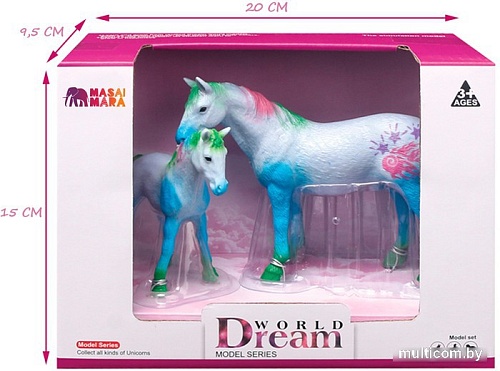 Набор фигурок Masai Mara Мир фэнтези. Семья голубых сказочных лошадей MM206-427