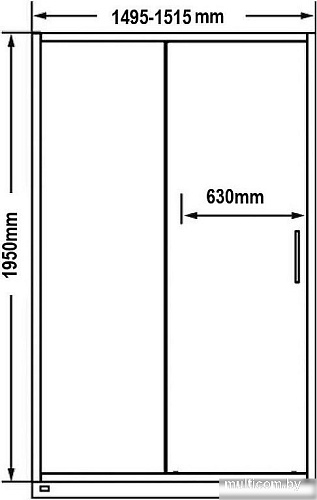 Душевая дверь MaybahGlass 195x150 MGD-1289-5 (графит матовый стекло/хром матовый)