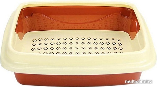 Туалет-лоток Dogman Триплекс большой (коричневый/бежевый)