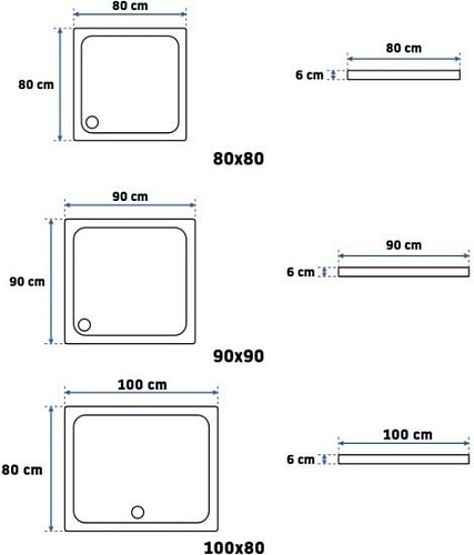 Душевой поддон Rea Savoy 90x90 (черный)