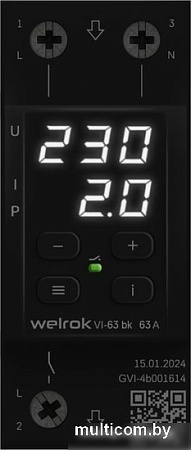Реле напряжения Welrok VI-63 (черный)