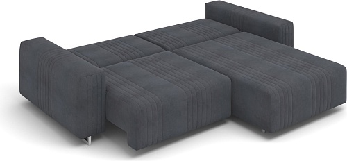 Угловой диван Rivalli Уолтер ШП 1000 + оттоманка (Paloma Iron/полиалюминий)