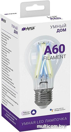 Светодиодная лампа Hiper IoT A60 Filament E27 7 Вт 2700-6500 К