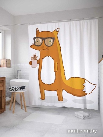 Шторка-занавеска для ванны JoyArty Хитрый лис sc_78553