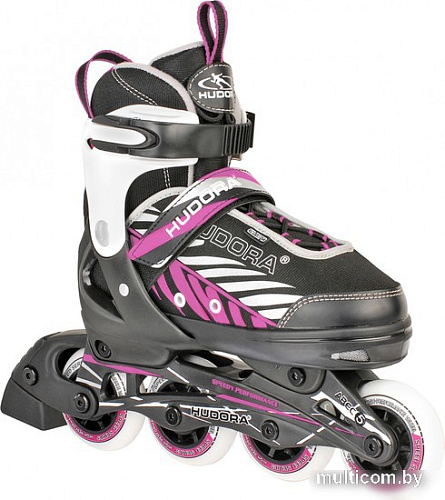Роликовые коньки Hudora Inline Mia (р. 29-32, черный/розовый)