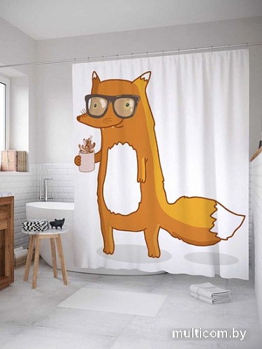 Шторка-занавеска для ванны JoyArty Хитрый лис sc_78553