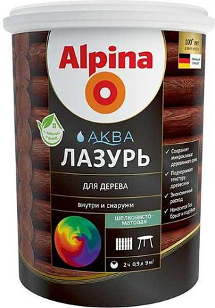 Лазурь Alpina Аква 0.9 л (палисандр)