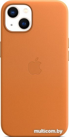 Чехол для телефона Apple MagSafe Leather Case для iPhone 13 (золотистая охра)