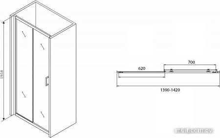 Душевая дверь Abber Schwarzer Diamant AG30140B