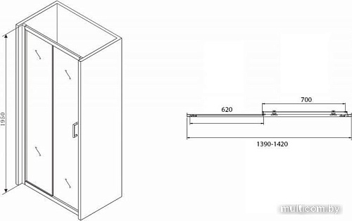 Душевая дверь Abber Schwarzer Diamant AG30140B