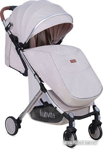 Коляска прогулочная «книга» Nuovita Giro Lux (бежевый/серебристая рама)